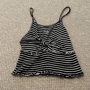 Black and white Twist front tank top